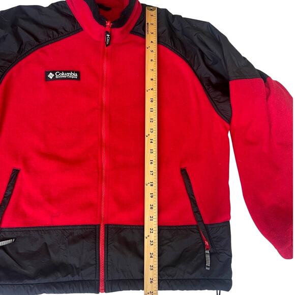 Columbia Men's L Sage Peak Fleece Jacket Full Zipper Winter Warm Red Black - Picture 5 of 6